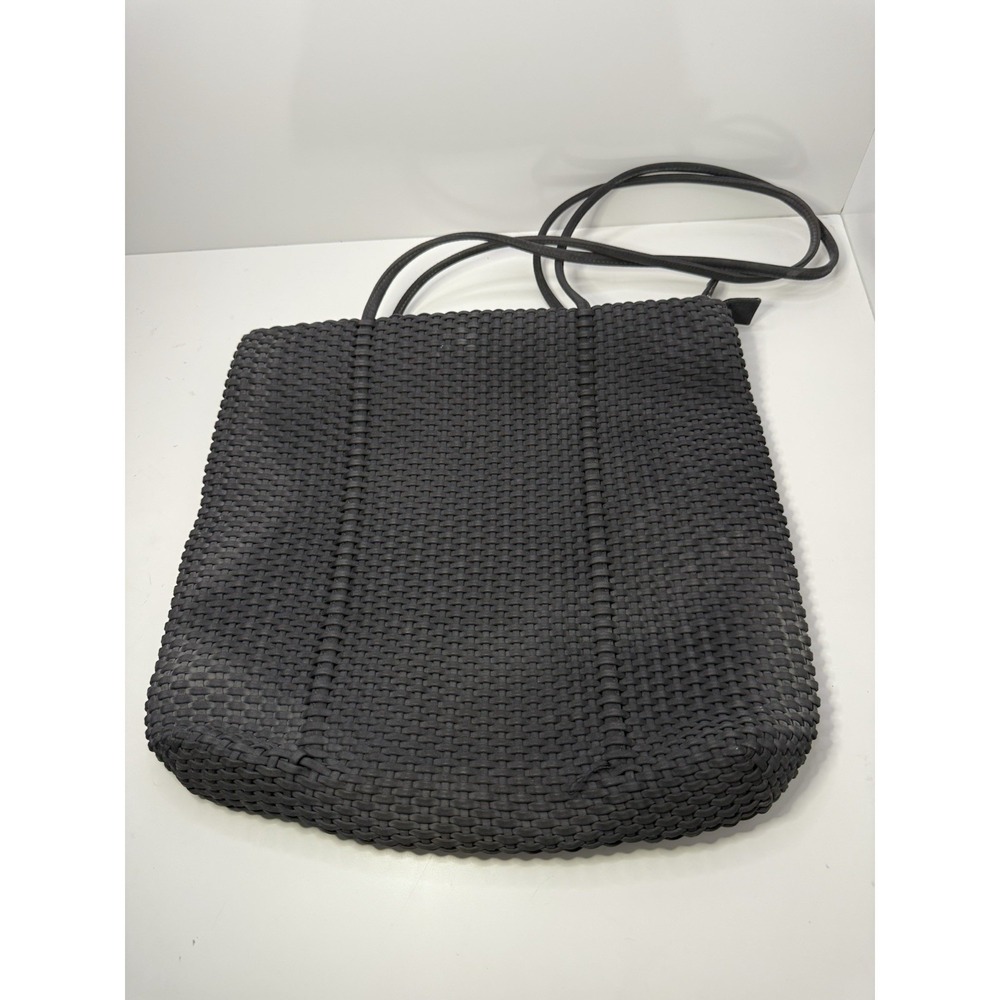 Black Woven Tote Shoulder Bag‎ – Large Lightweight Purse with Long Straps